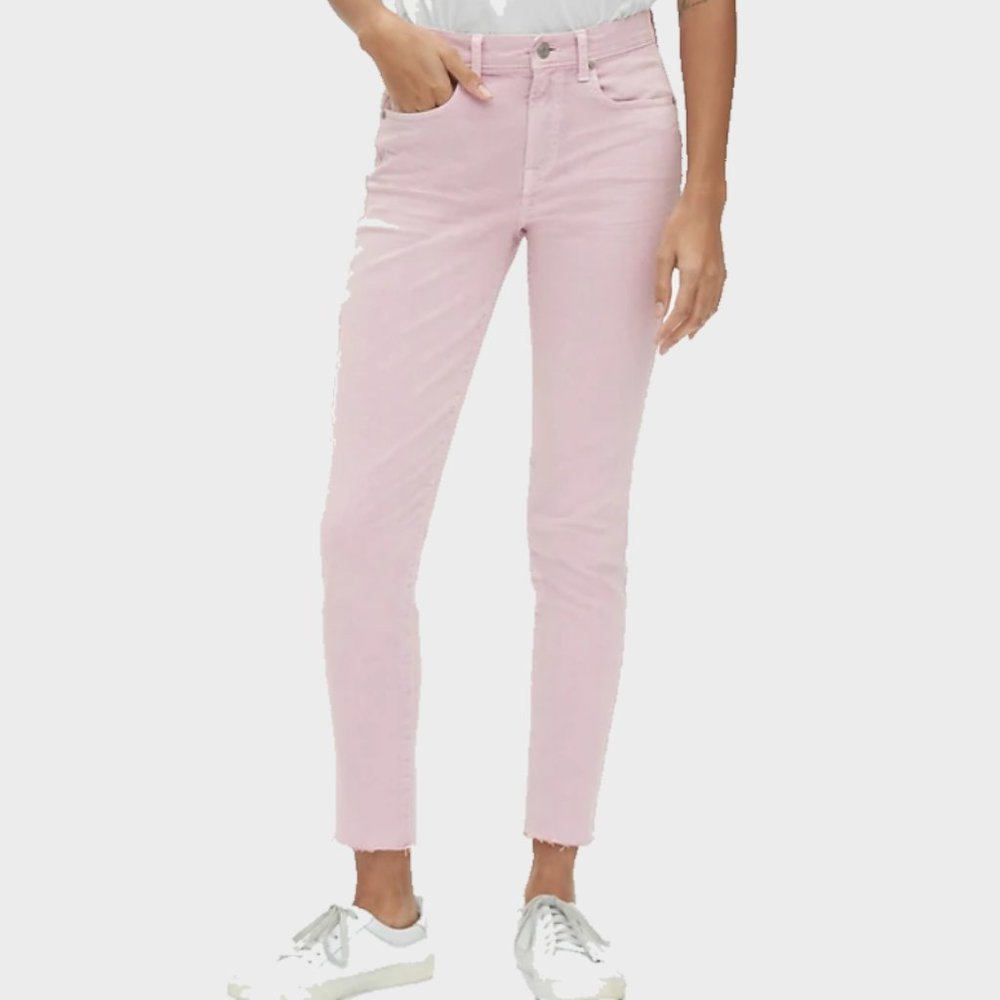 Summer NWT* Sz 18 Pink Stretchy Raw Skinny Ankle* Mid-Rise*